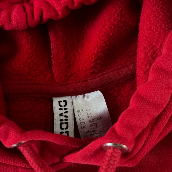 Red Crop Top Sweater Hoodie - size XS - Picture 2 of 2